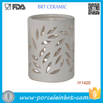 Wholesale Leaf Shape Hollowed-out Ceramic Candle Holder